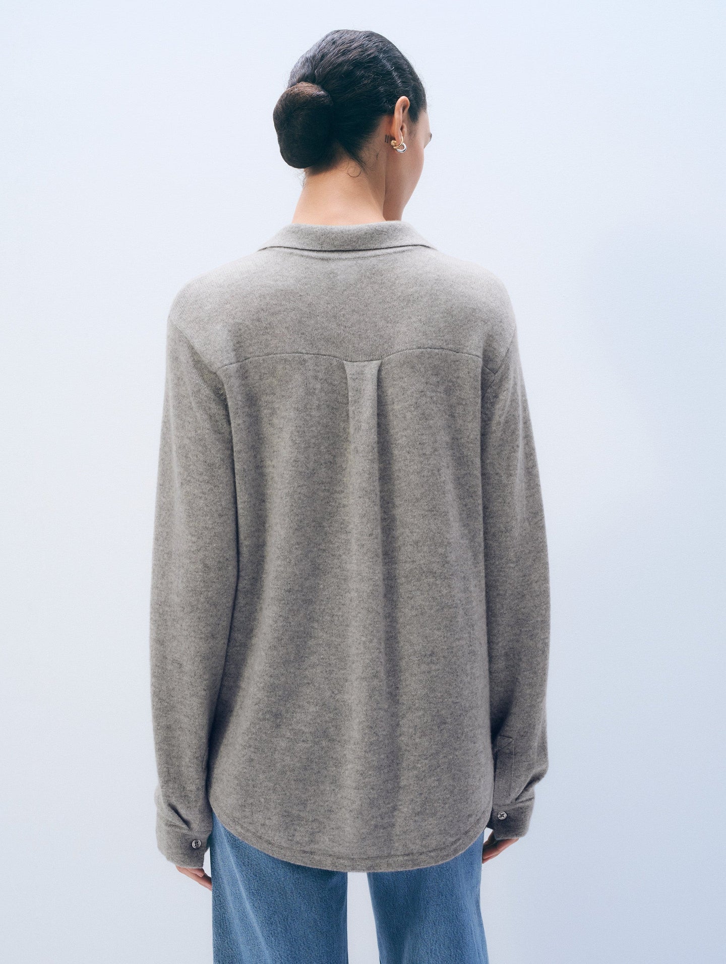 Cashmere Button Shirt Grey