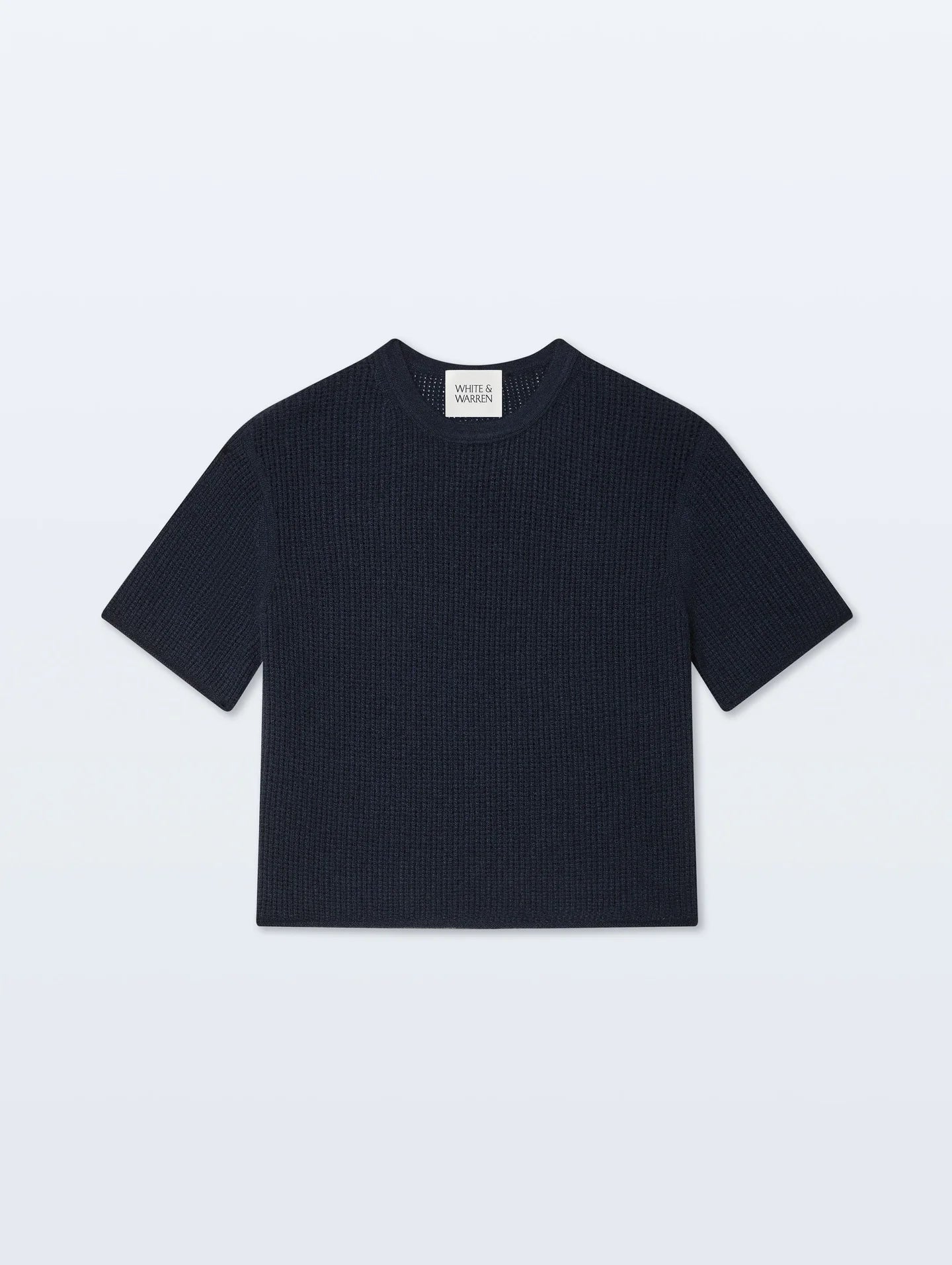 Cashmere Waffle Mesh Tee Navy