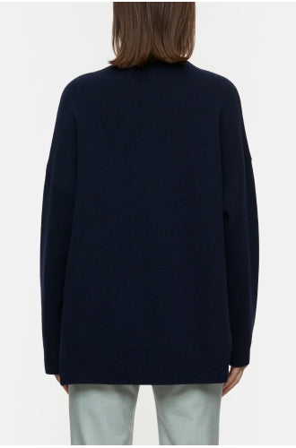 C96020 High Neck Knit Navy