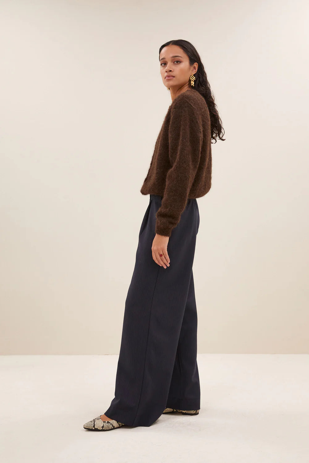 Cleo natural cardigan Deep brown
