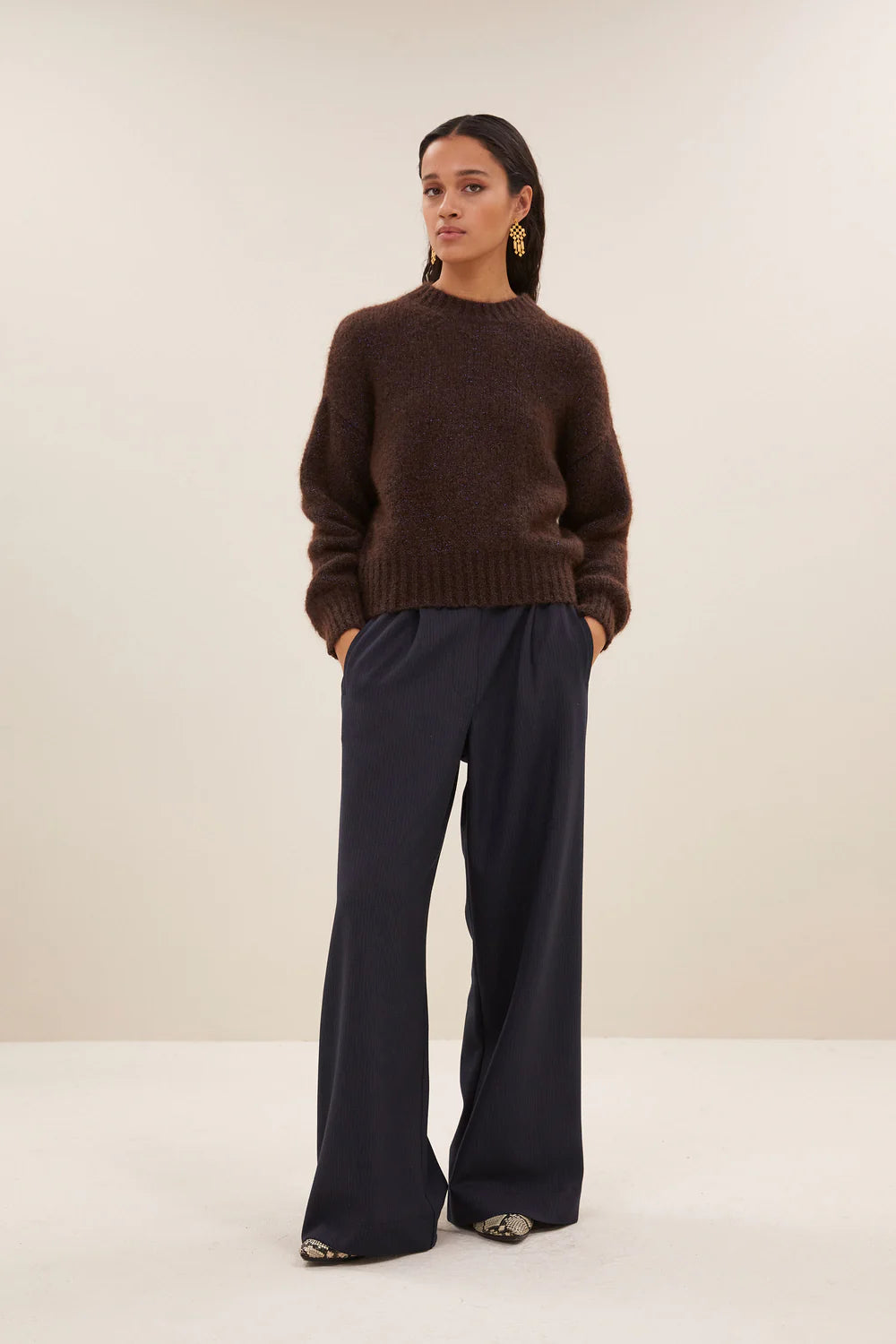 Sonny sparkle pullover Dark brown