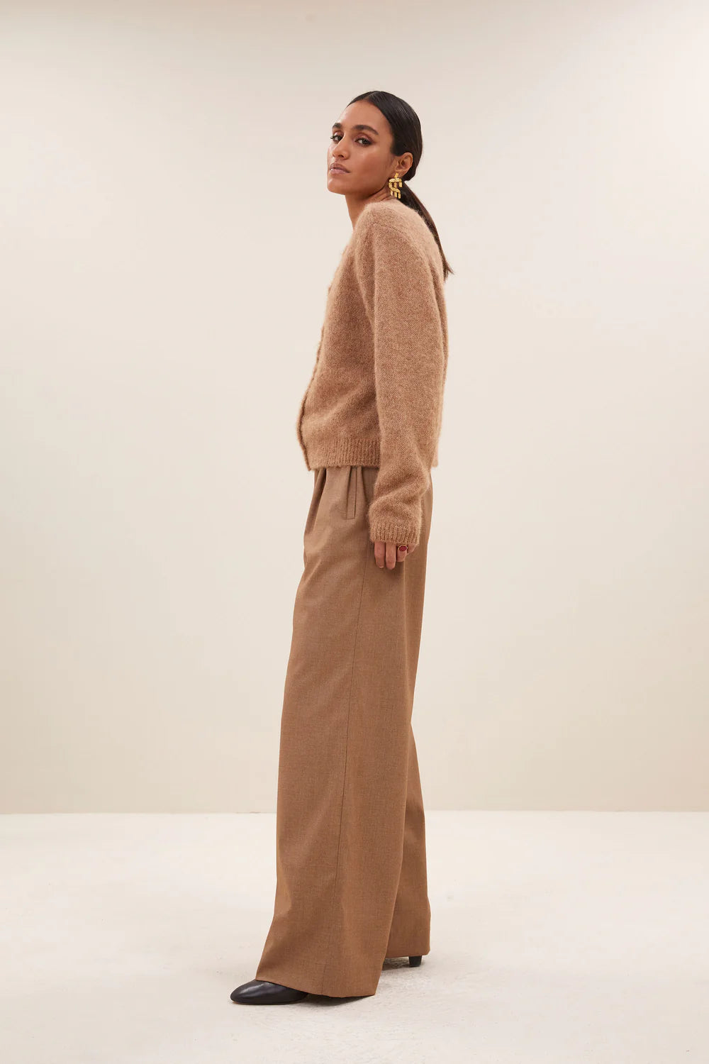 Benji melange pants Camel melee