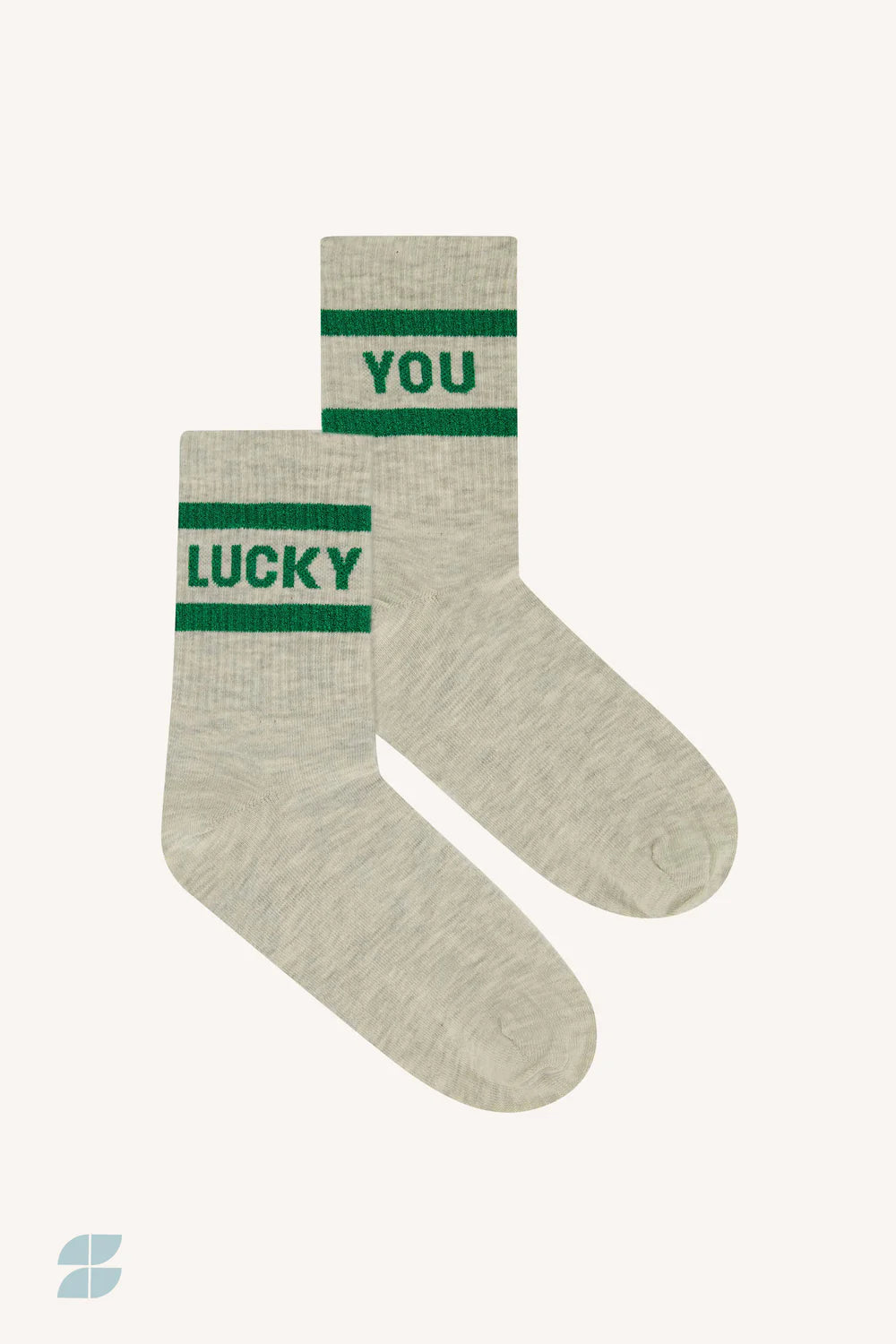 Lucky Socks Light Grey/Green