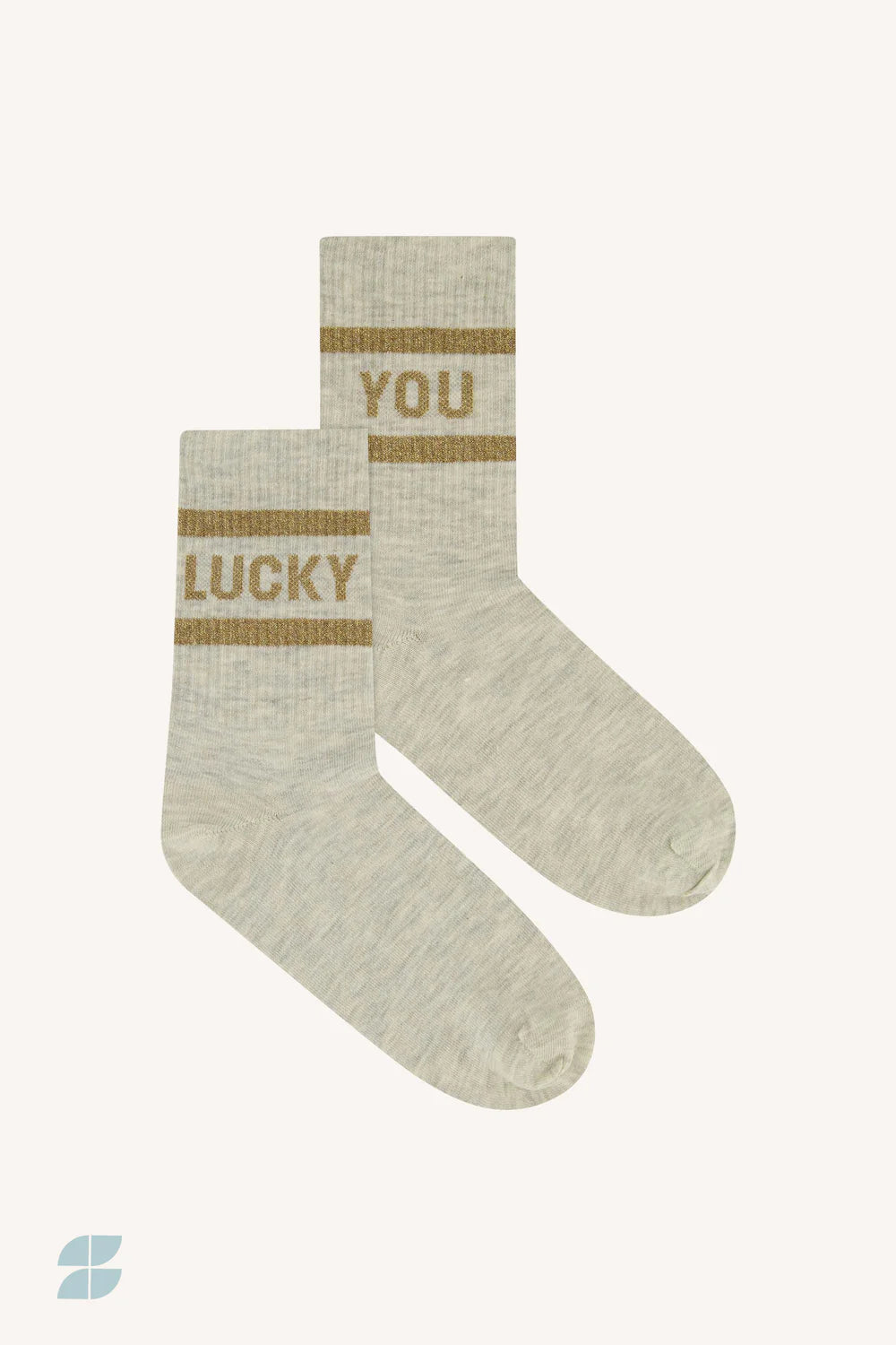 Lucky Socks Light Grey/Gold