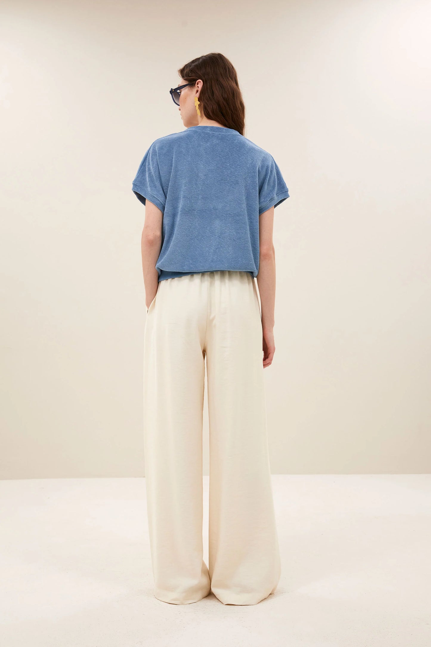 Tyler slub top Blue stone