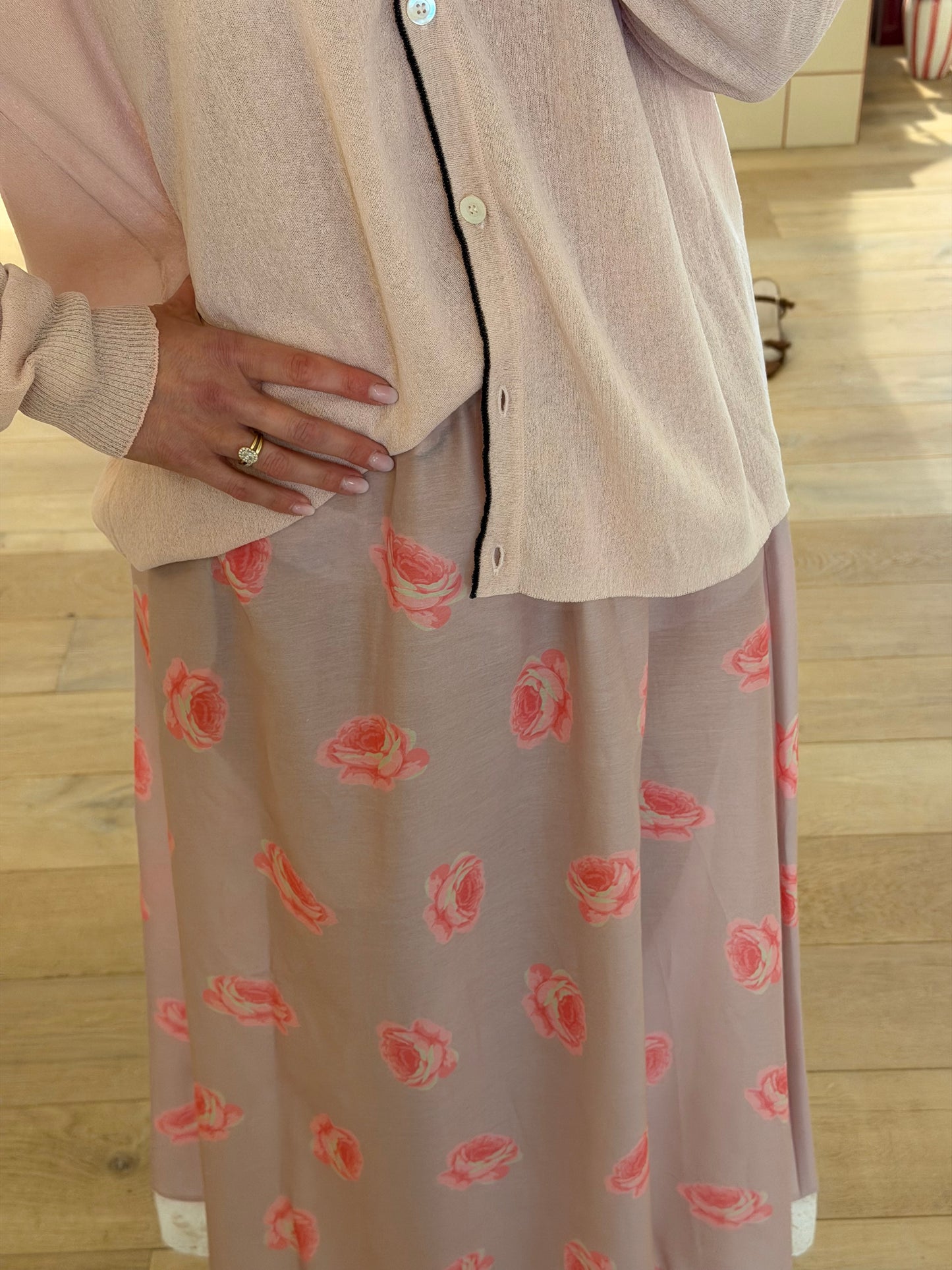 Rose Garden Skirt Pink Flowers