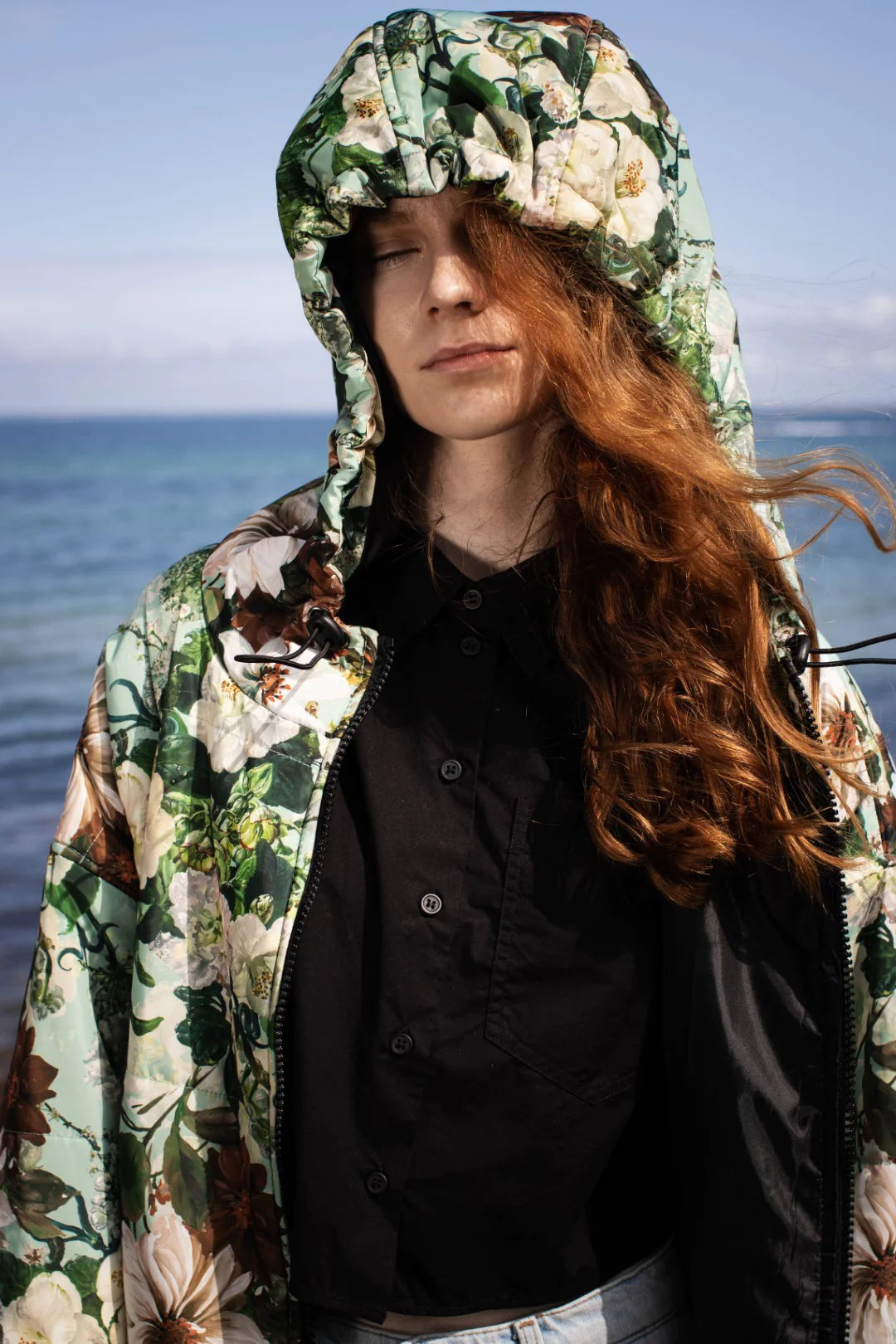 Lennie Print Coat Green Tea