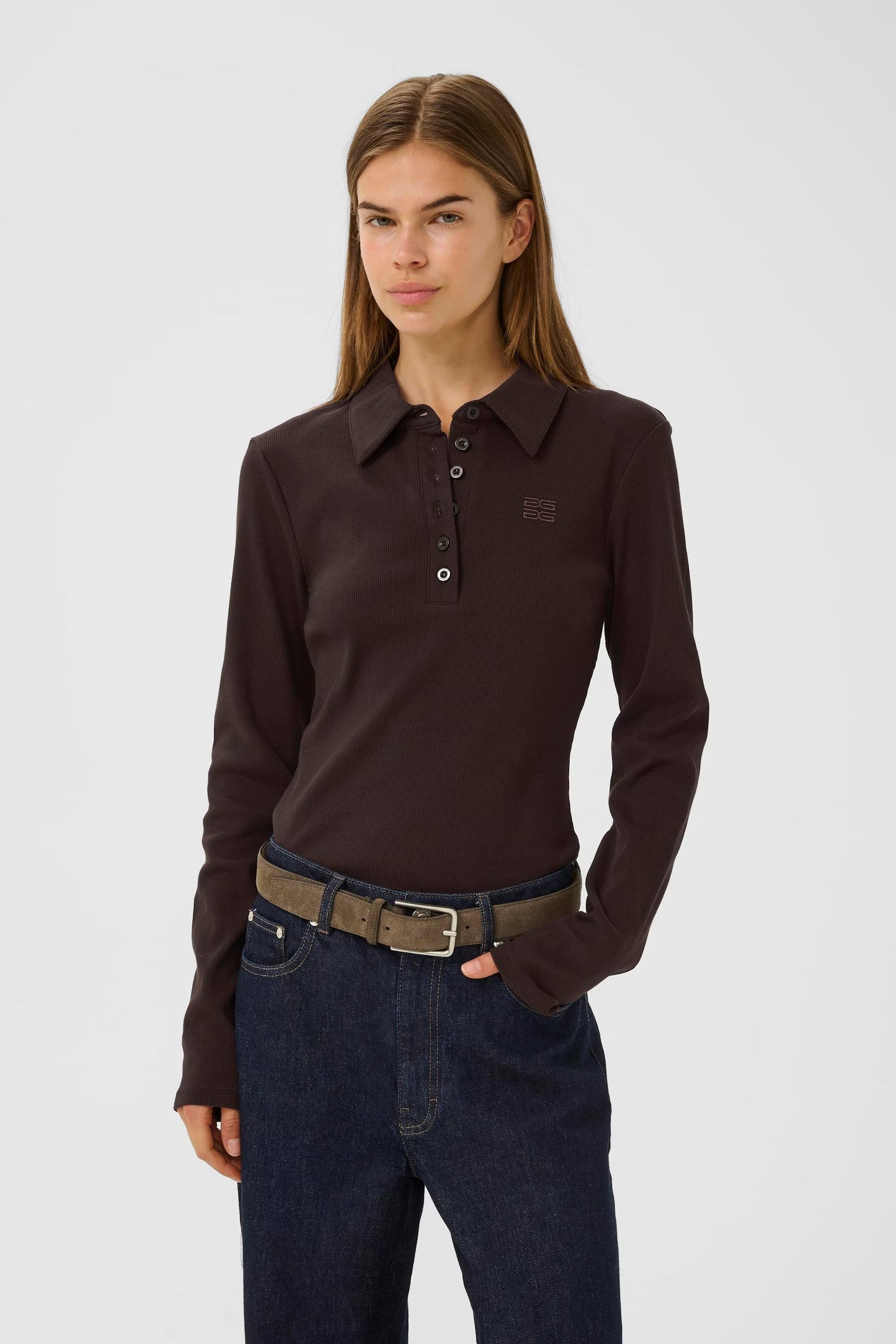 Drew Polo LS Brown