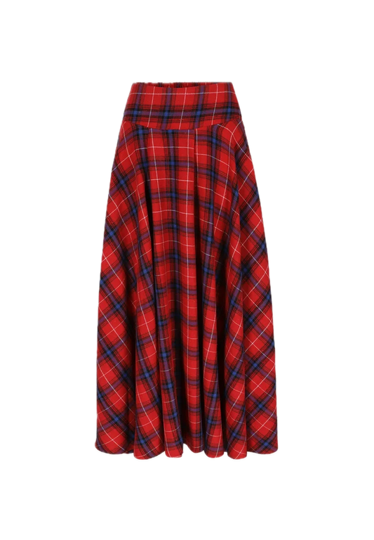 Rave Skirt Red Navy Check