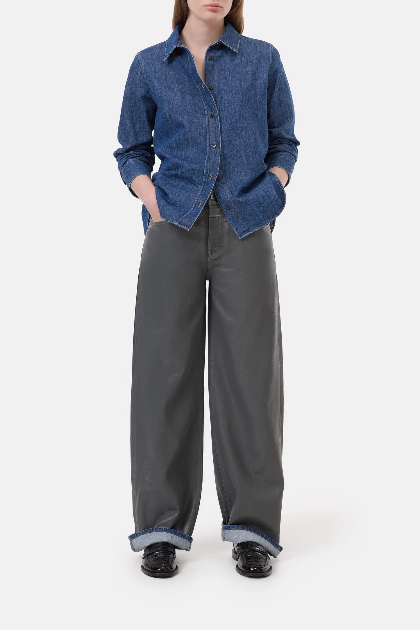 C94673 Classic shirt with strap detail Dark blue