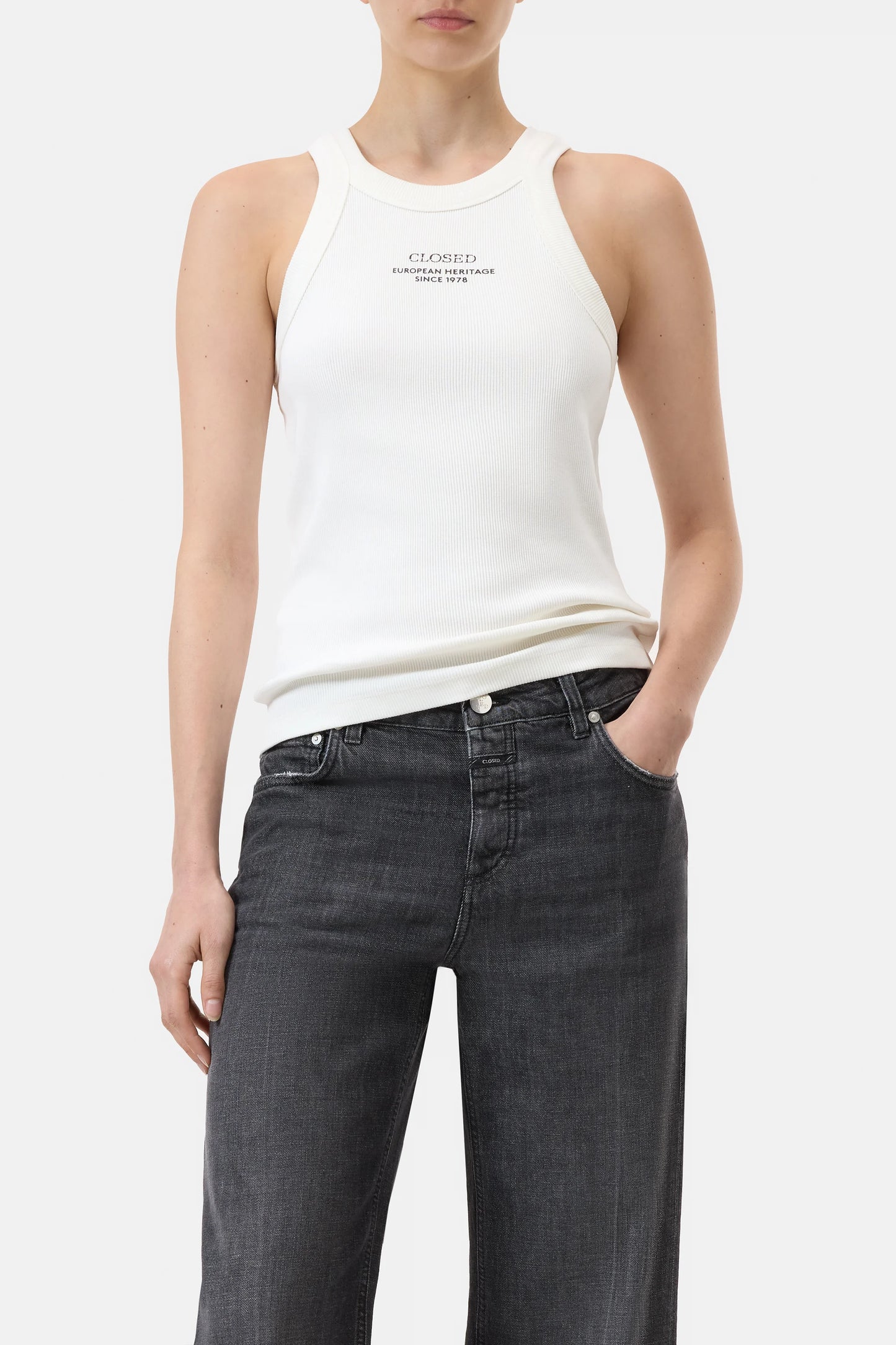 Racer Tank Top C95569 White