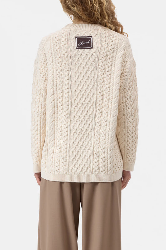 Crewneck long sleeve knitted Whipped Cream