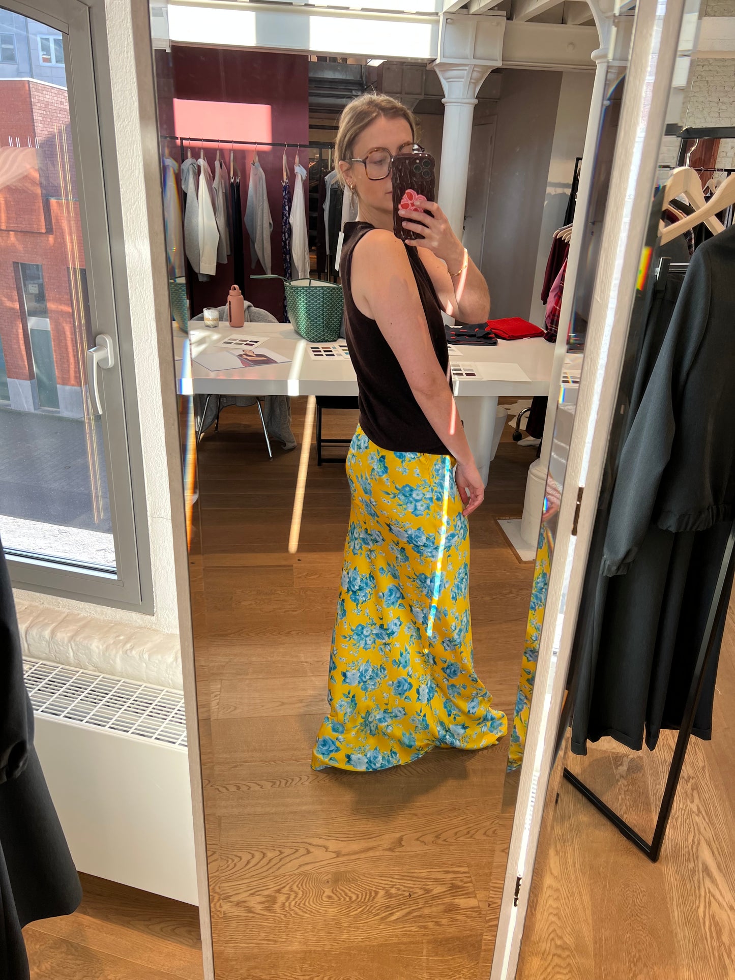 Esmee Skirt Yellow/Blue Flowers