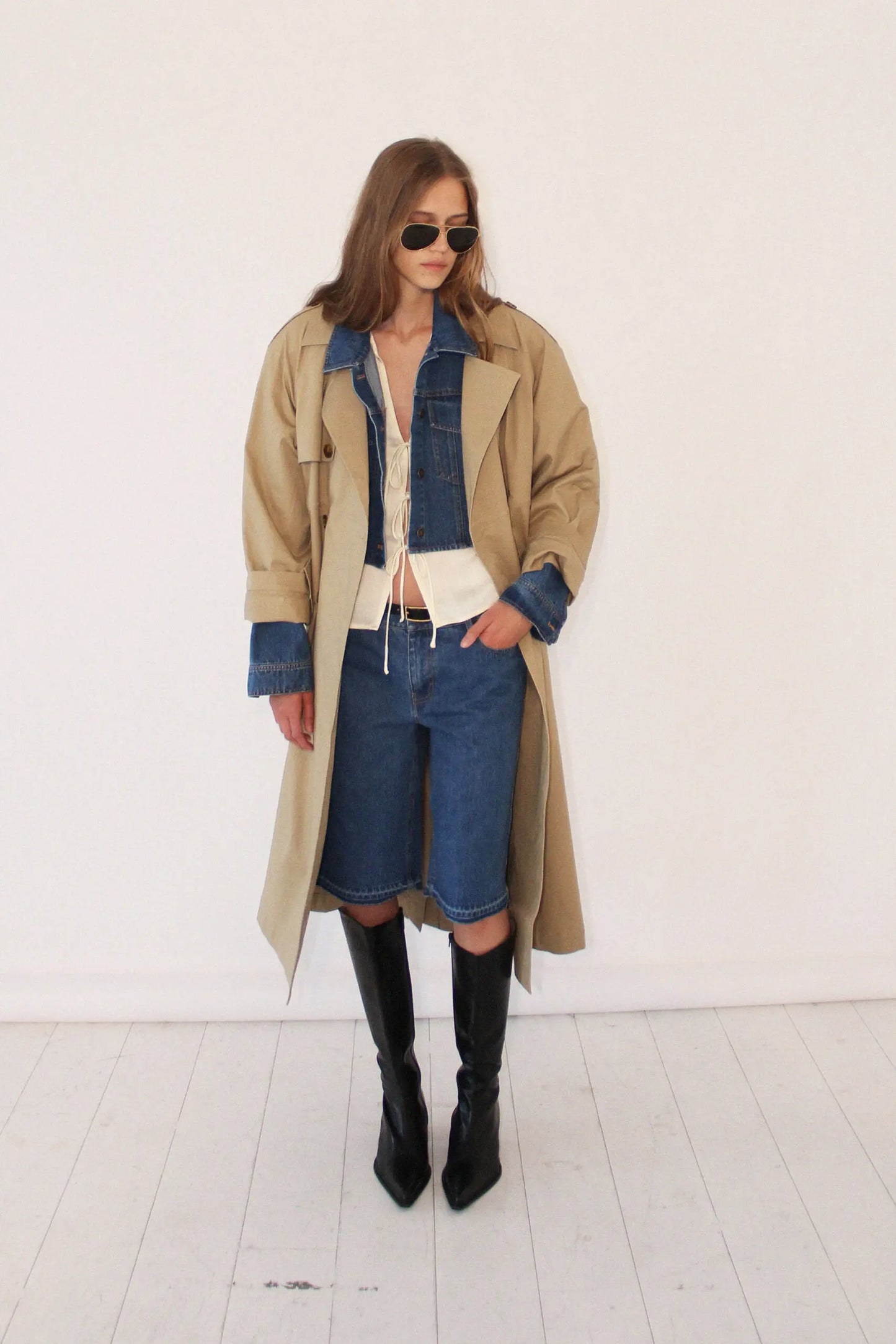 Dylan Mix Trench Camel/jeans