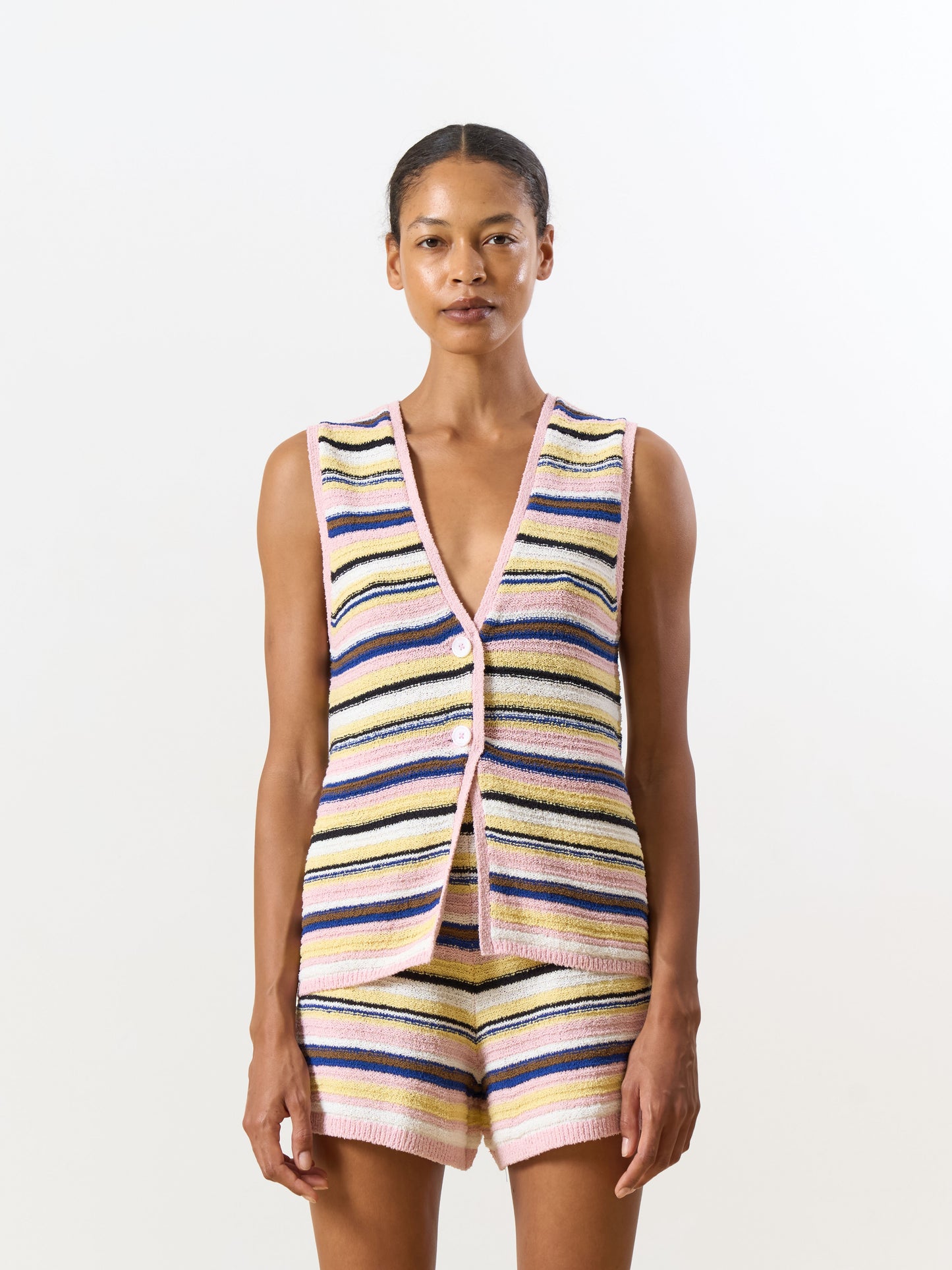 Nadja knit vest multicoloured stripe