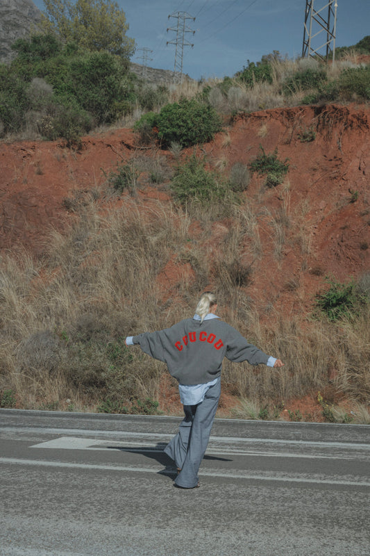 Joseph sweater Dark grey with red letters