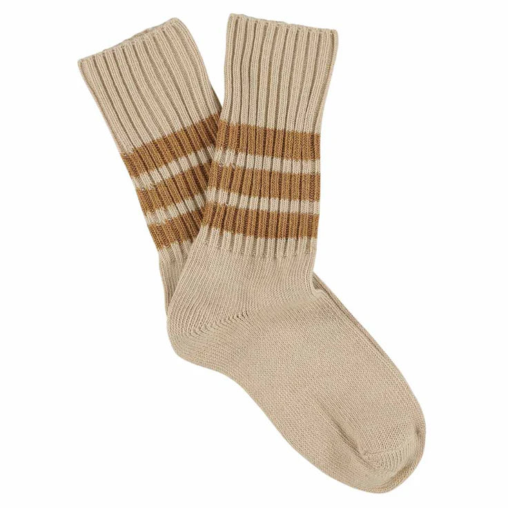 Crew Stripes Socks Pink/Broxn