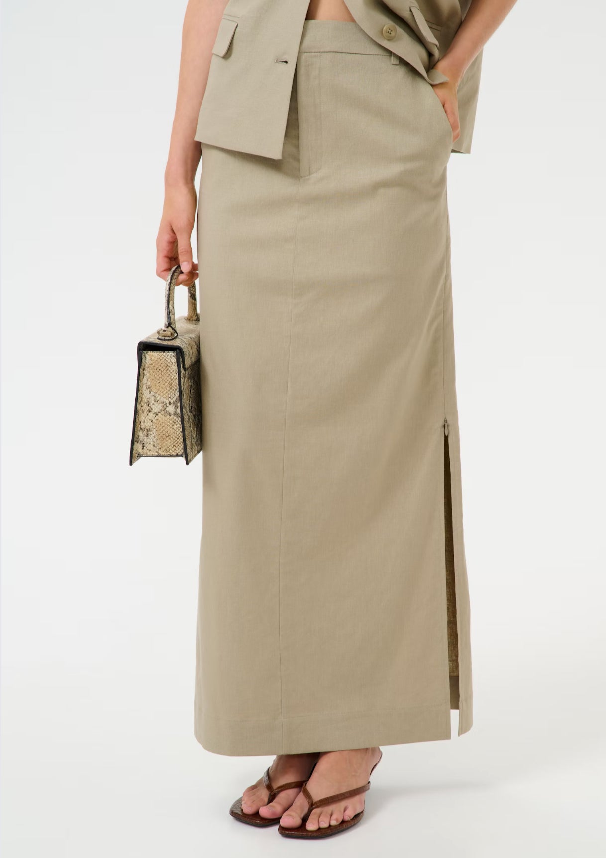 GZizza linen MW skirt Silver sage