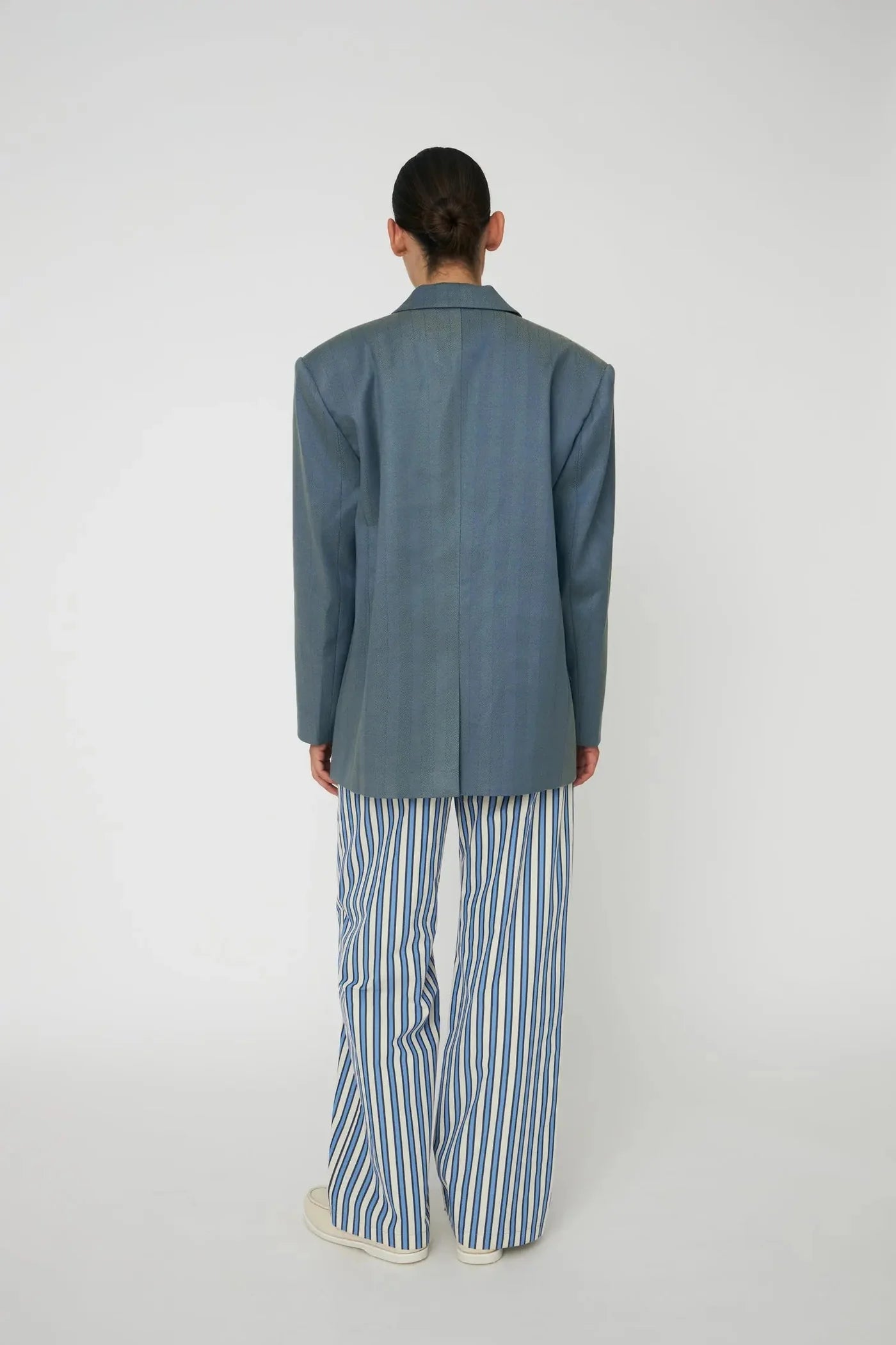 herringbone blazer blauw/groen