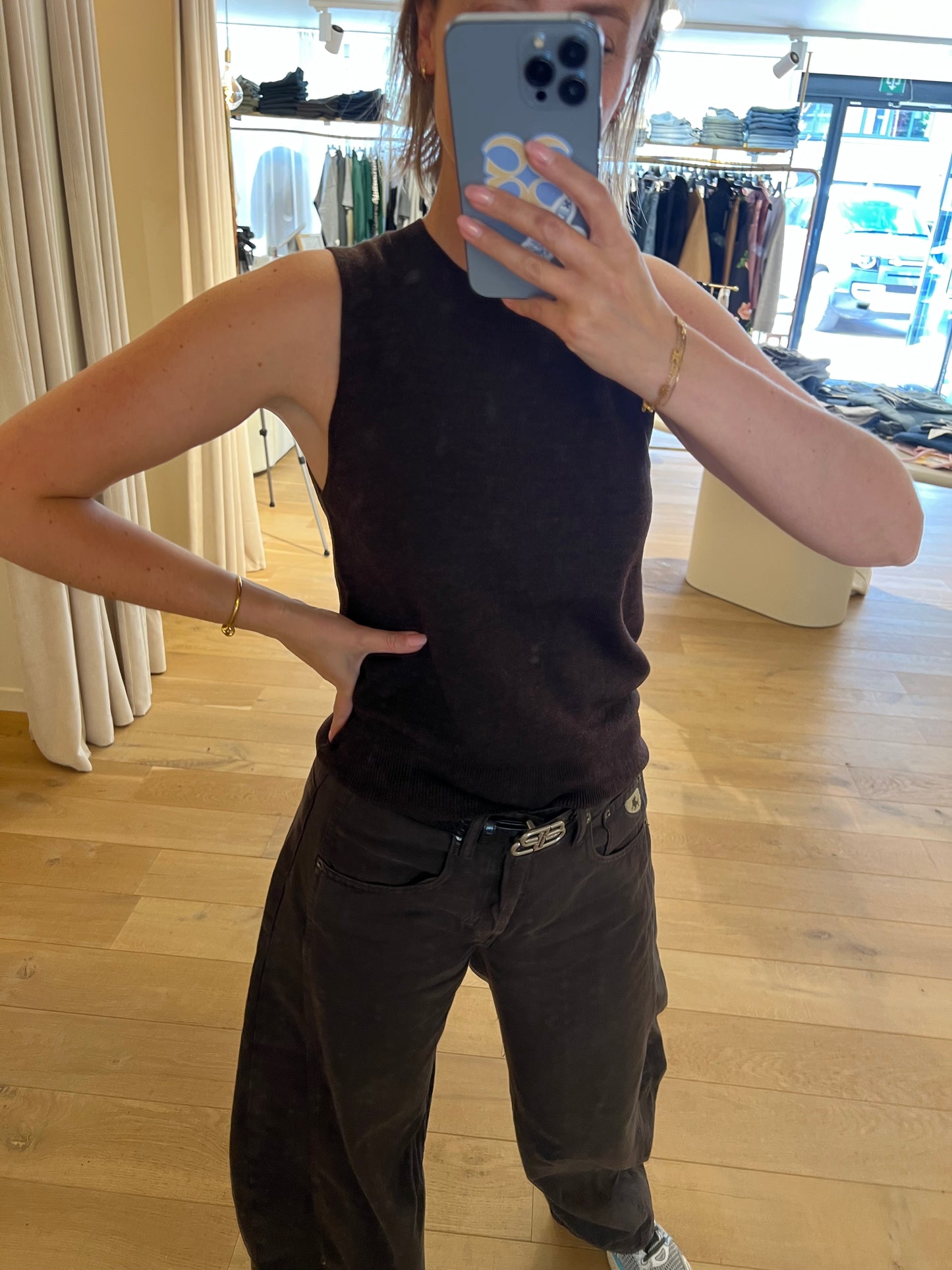 Sylvie Merino Wool Top Brown