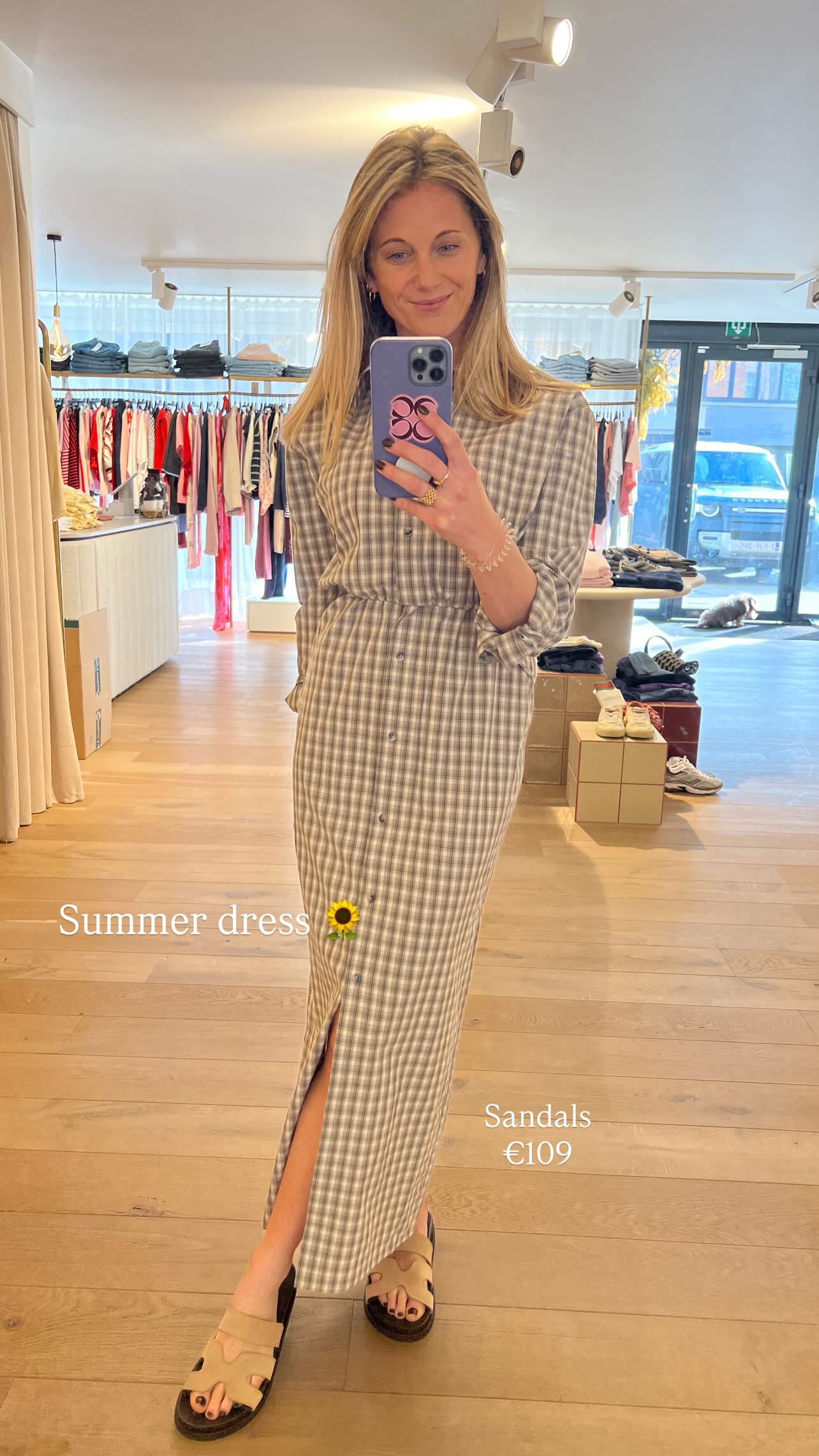 Usha dress Creme/grey