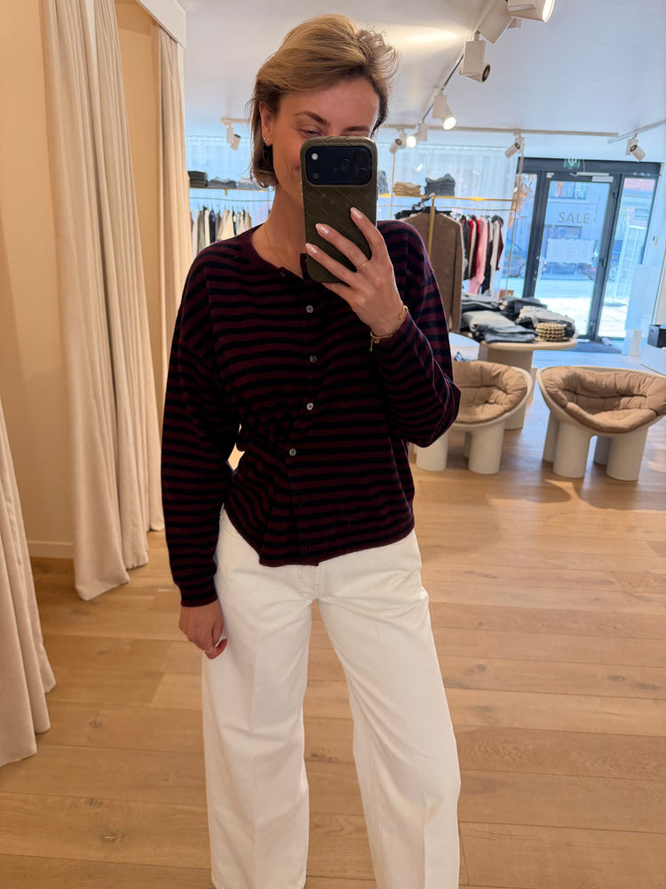 Alixe Gilet Burgundy Stripes