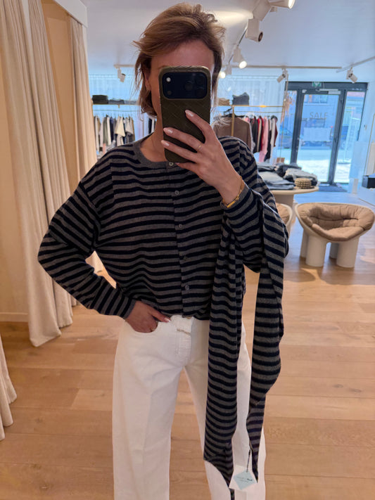 Alixe Gilet Grey Stripes
