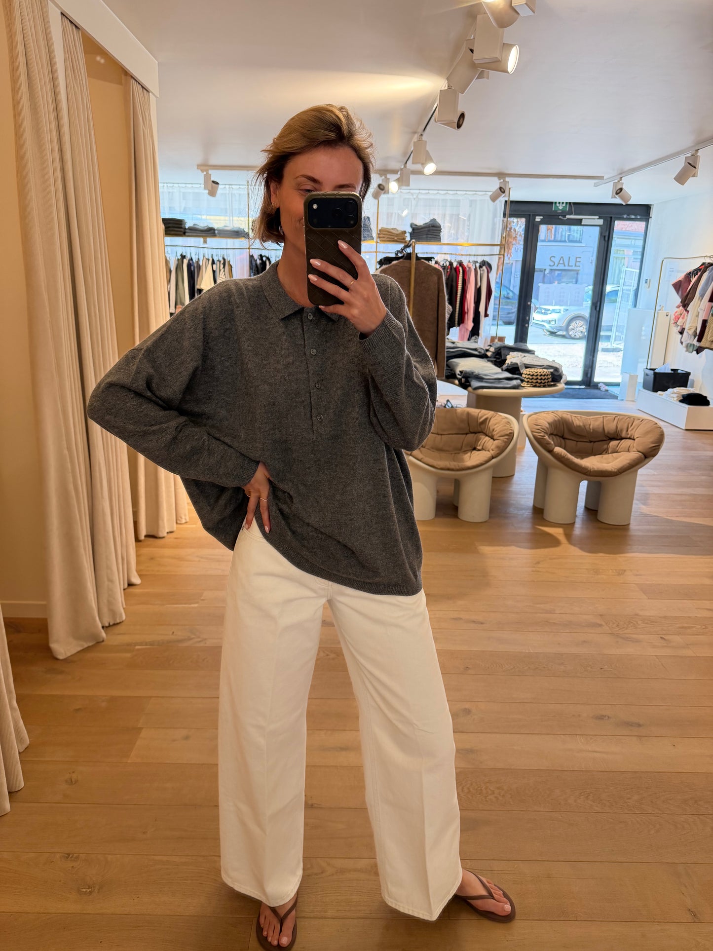 Cashmere Polo Grey