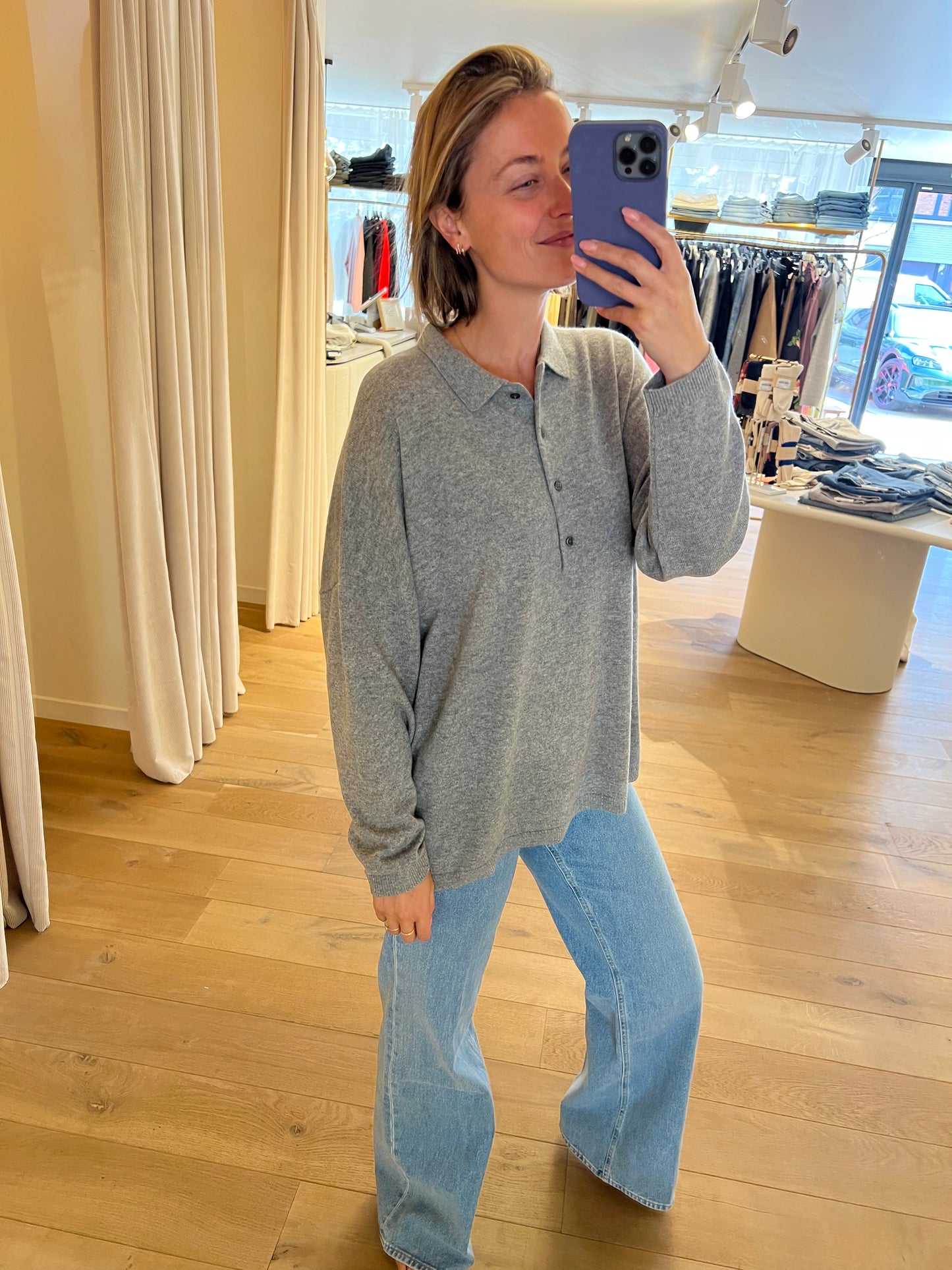 Polo 100% Cashmere Grey