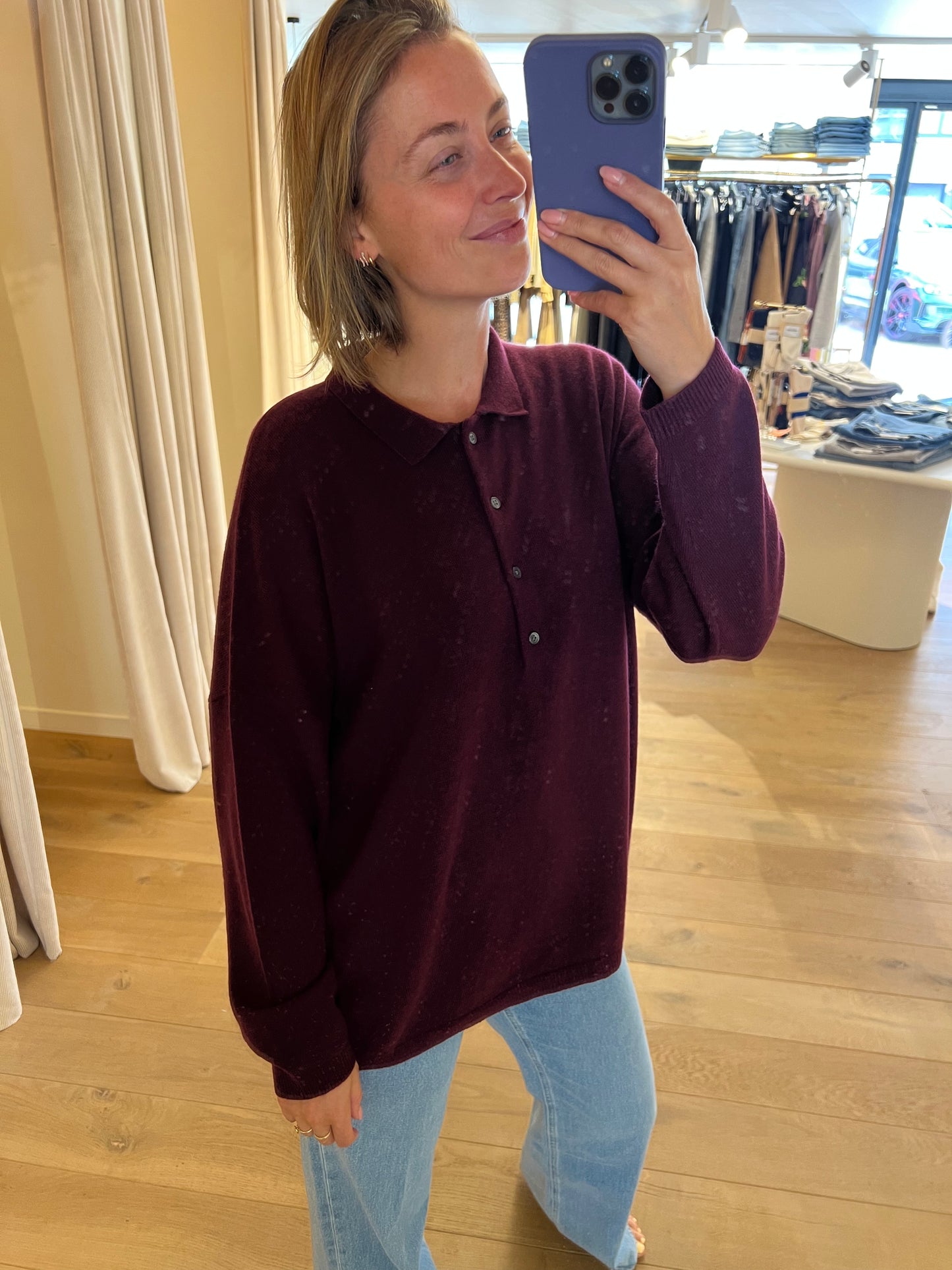 Polo 100% Cashmere Bordeaux