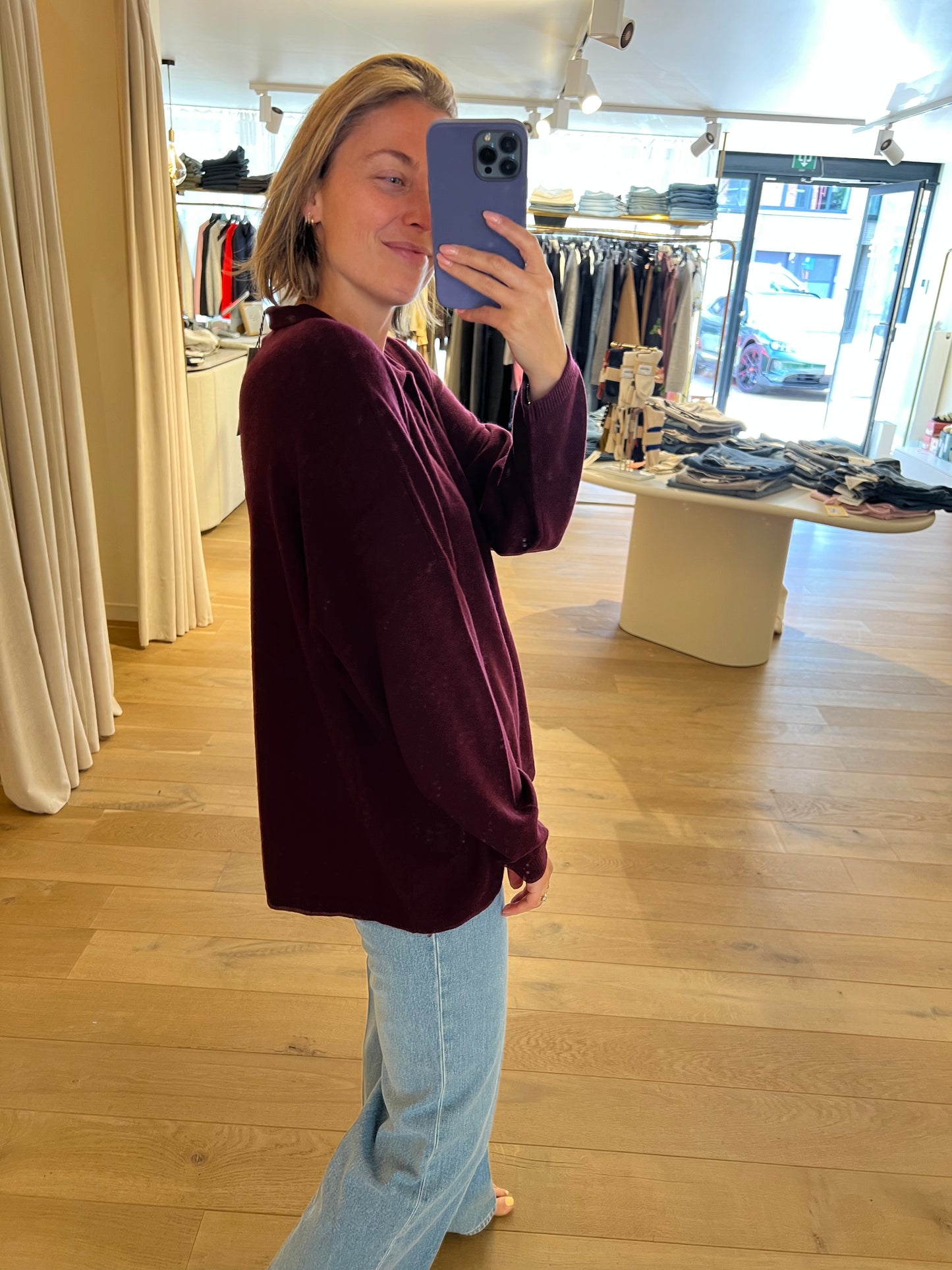 Polo 100% Cashmere Bordeaux