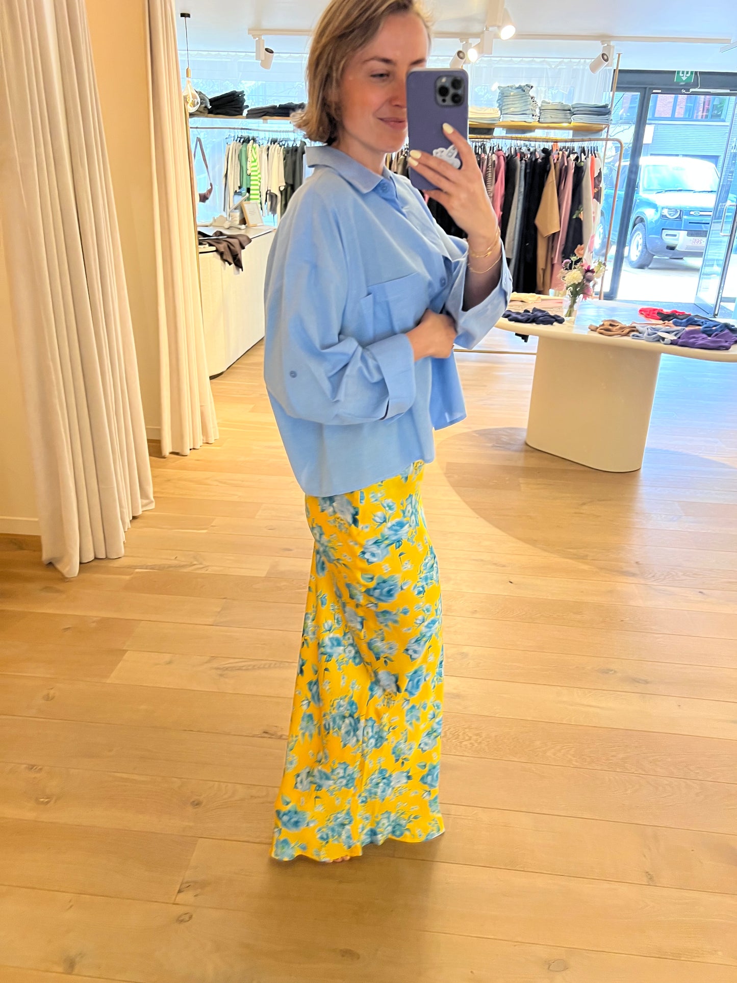Esmee Skirt Yellow/Blue Flowers