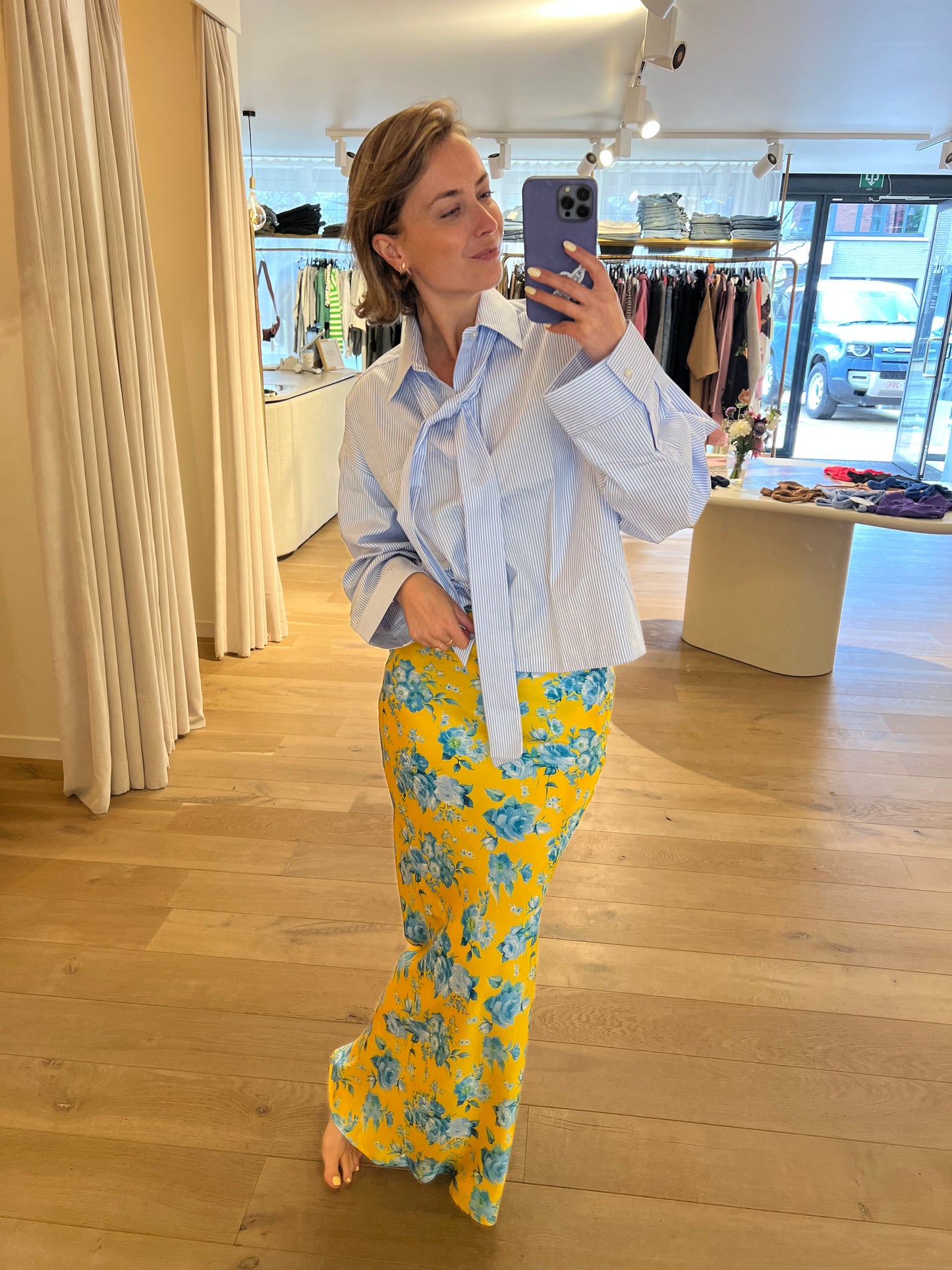 Esmee Skirt Yellow/Blue Flowers