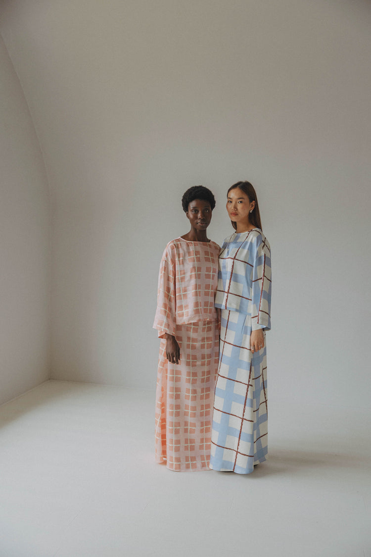 Sunshine Skirt Blue Check print