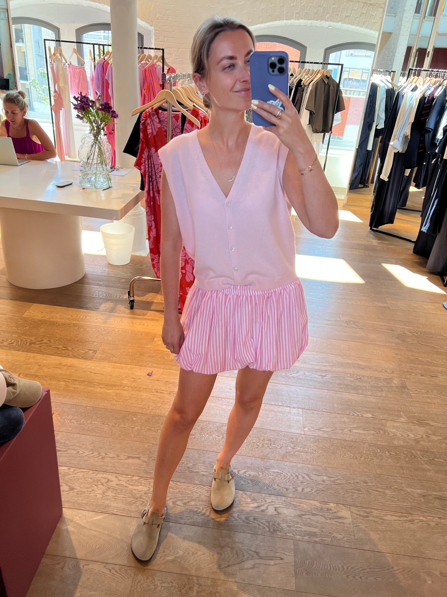 Bubble skirt Pink/white stripe