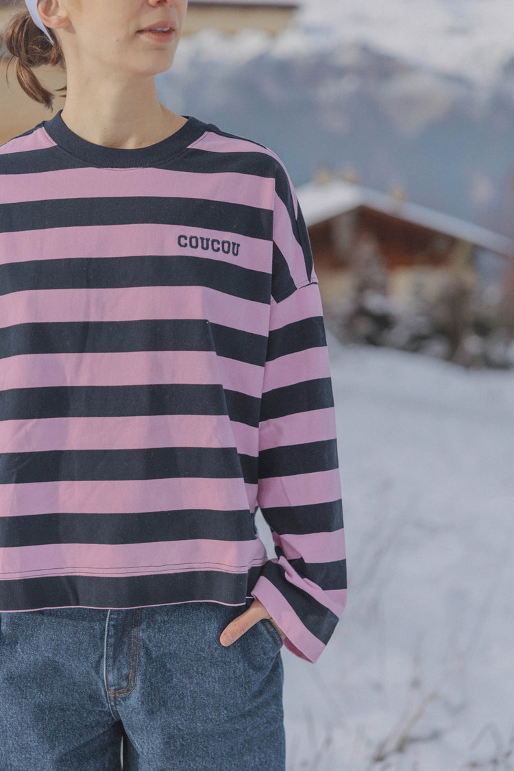 Pancake Tee Navy/pink