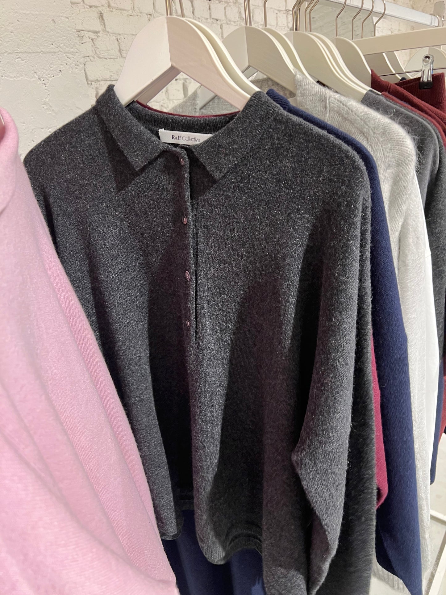 Polo 100% Cashmere Charcoal