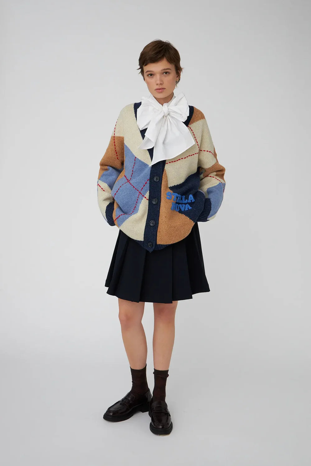 Oversized cardigan wool Checks