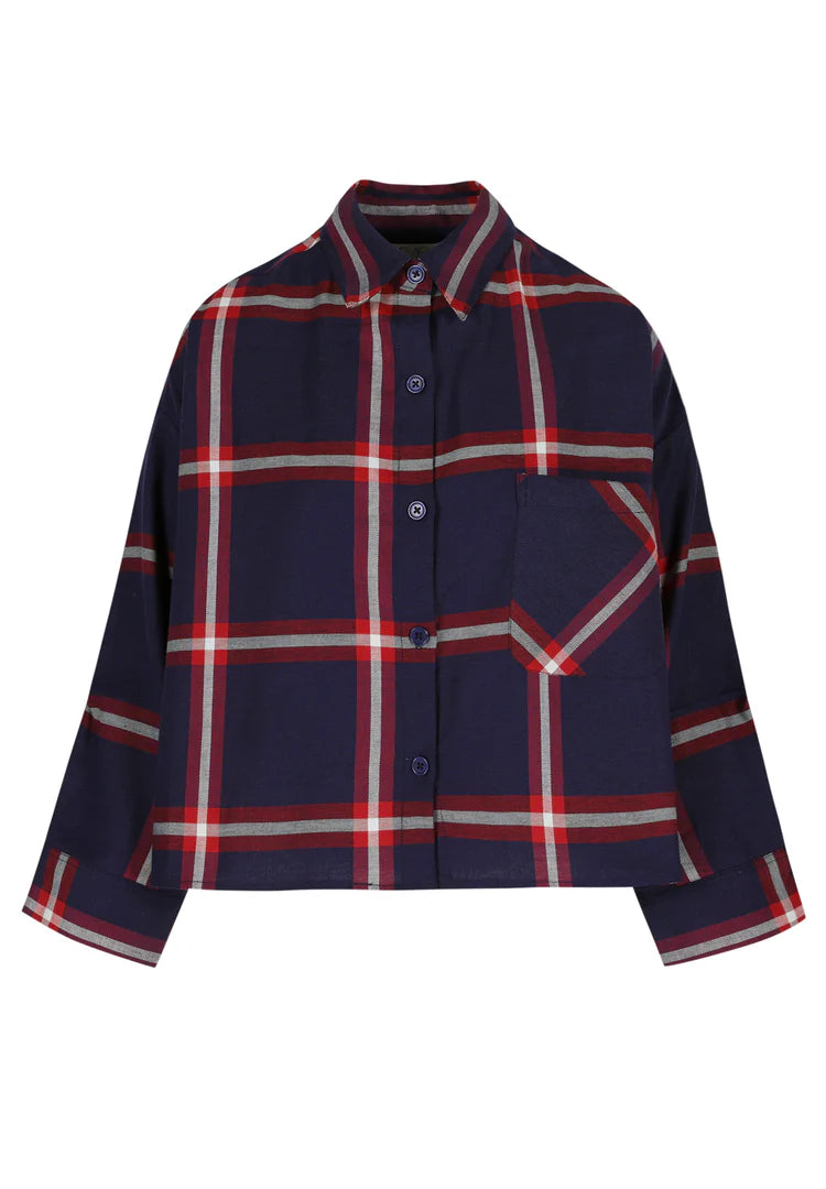 Nikki shirt Big check indigo/red