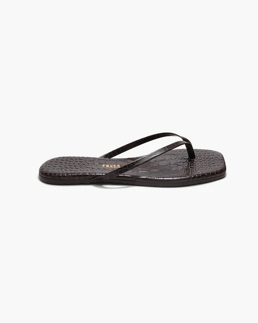 Square Toe Lilly Croc Brown