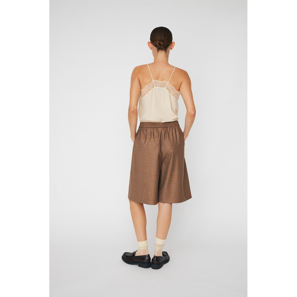Striped Suiting Shorts Brown Stripes