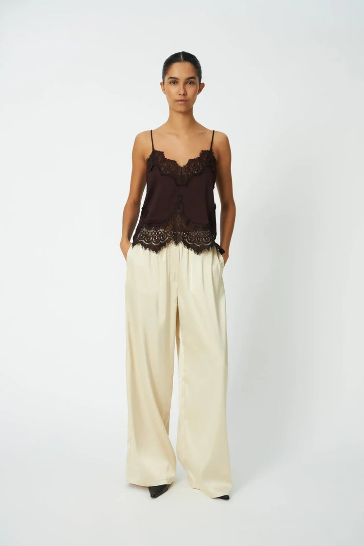 Underlayer Lace Top Brown