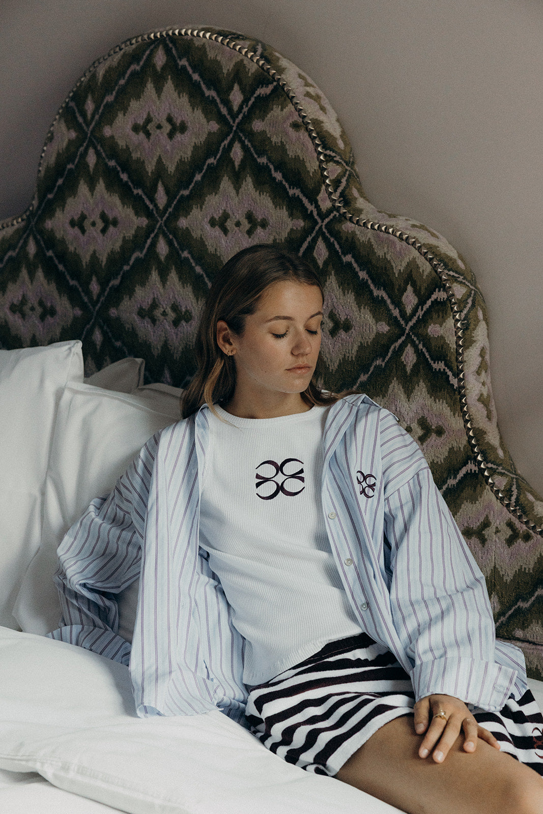 Bali Tank top White with burgundy logo