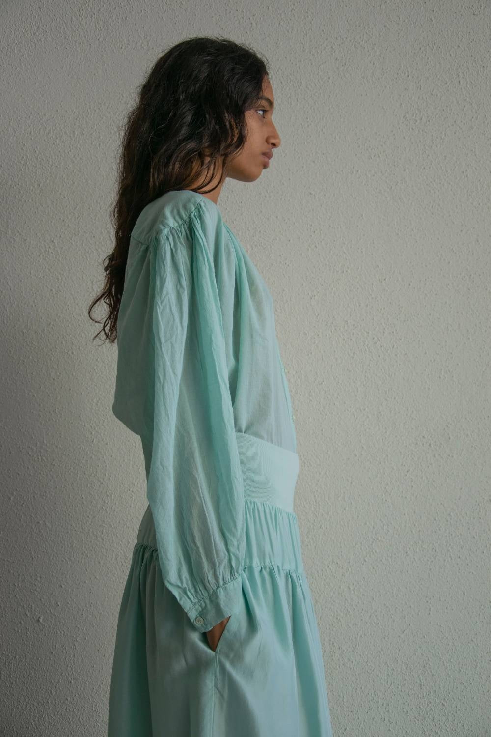 Vintage V-Neck shirt Water green