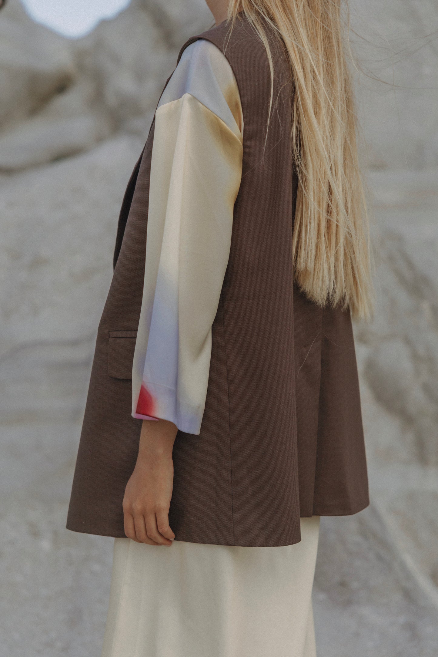 Aperol Spritz Sleeveless blazer Taupe/brown