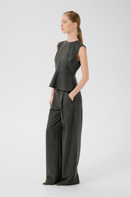 GZadira peplum top Dark grey melange