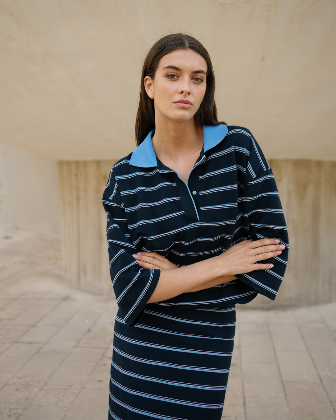 Radiance Blouses Light blue-stripes