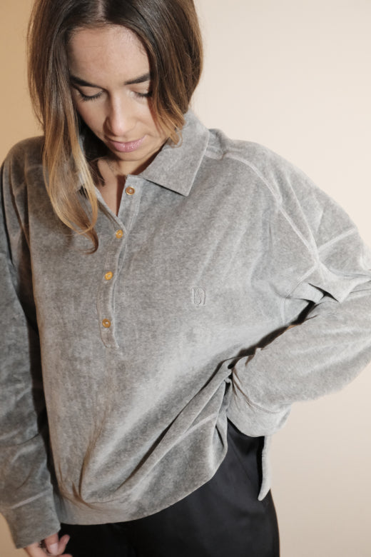 Finn sweater Velour grey