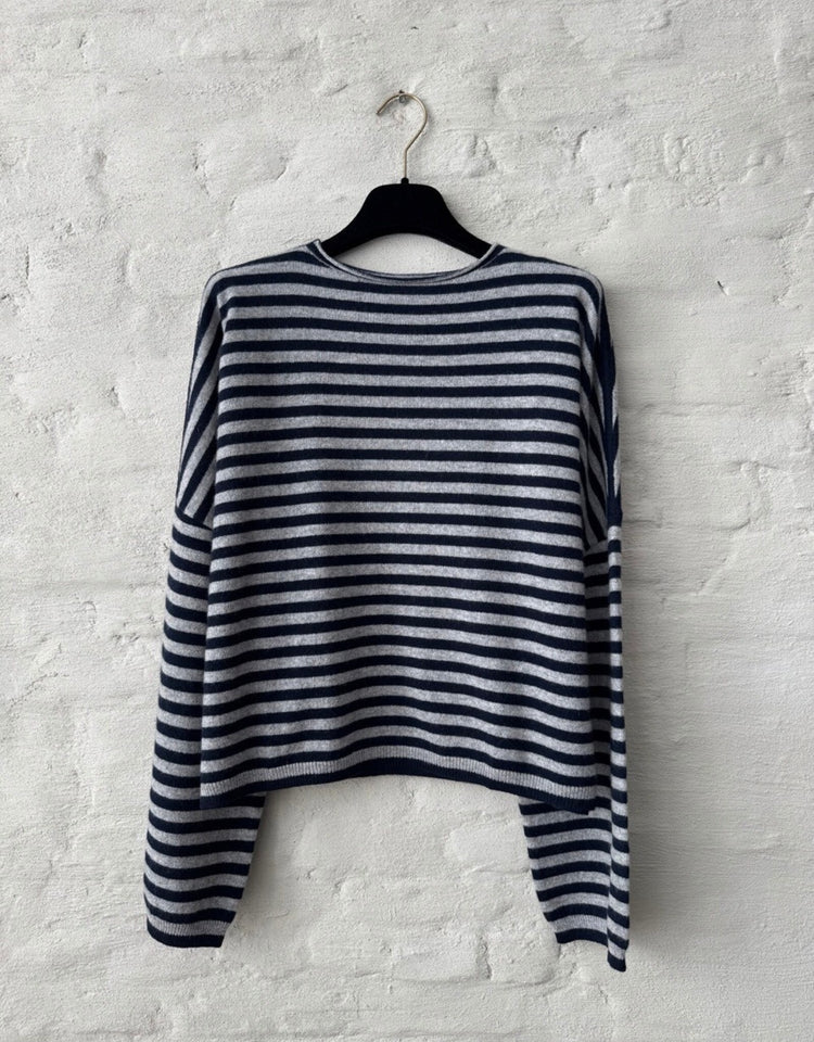 Celine Stripe Grey+navy