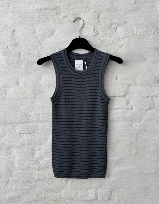 Jeanne Stripe Dark Grey + Pine